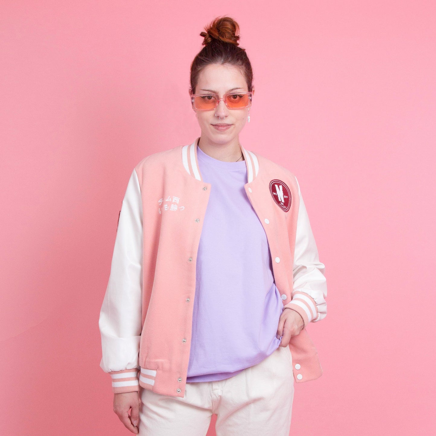 Tokyo Varsity Jacket Pink