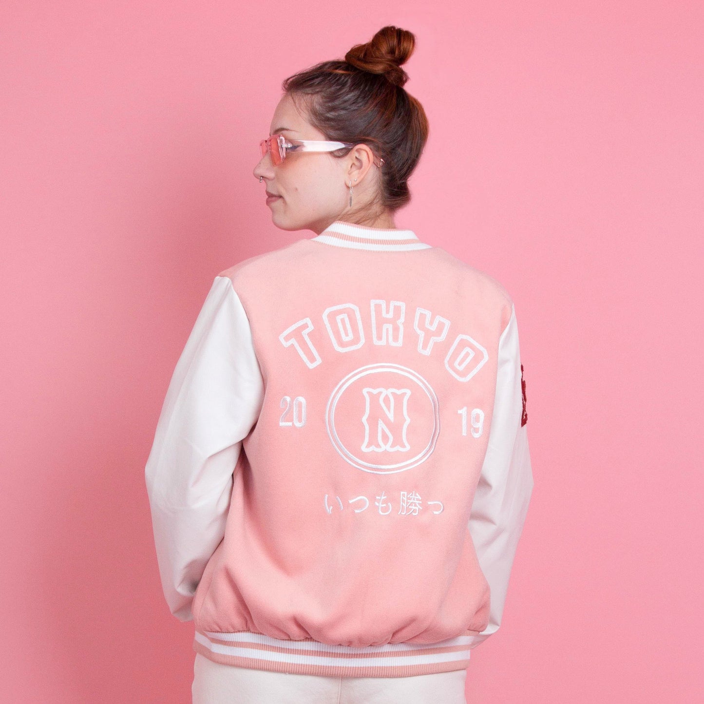 Nishi Tokyo Varsity Jacket Pink