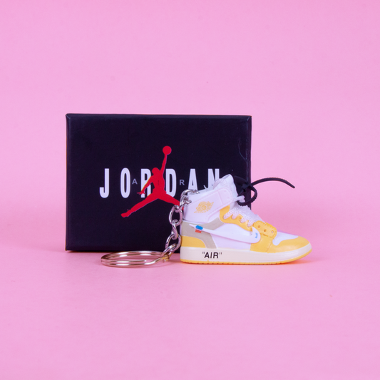 Air Jordan 1 Off-White Canary Yellow Sneaker Keychain