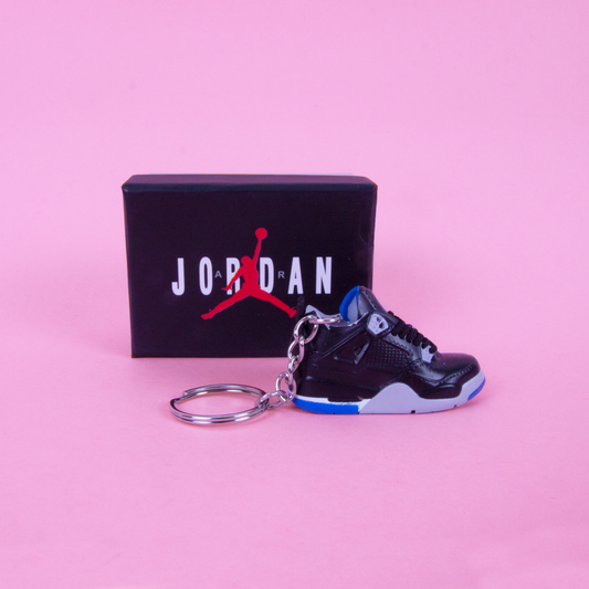 Air Jordan 4 Black Blue Royal Sneaker Keychain