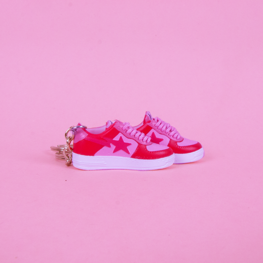 Bapesta Low M1 Camo Combo Pink Sneaker Keychain